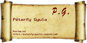 Péterfy Gyula névjegykártya
