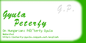 gyula peterfy business card